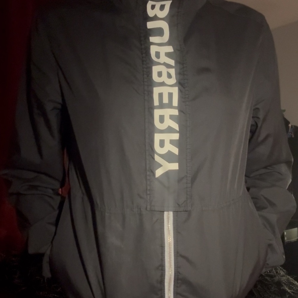 Burberry Black Jacket with Bold Logo